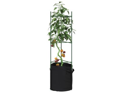 vidaXL Mriežka na paradajky s vreckom na rastliny 2 ks 116cm oceľ a PP