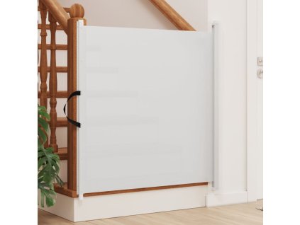 vidaXL Zaťahovacia bránka pre domáce zvieratá biela 117,5x125 cm