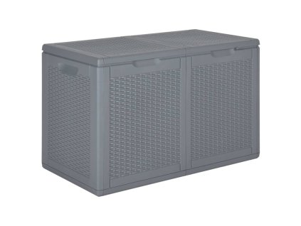 vidaXL Záhradný úložný box sivý PP ratan 180 l