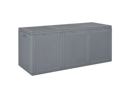 vidaXL Záhradný úložný box sivý PP ratan 270 l
