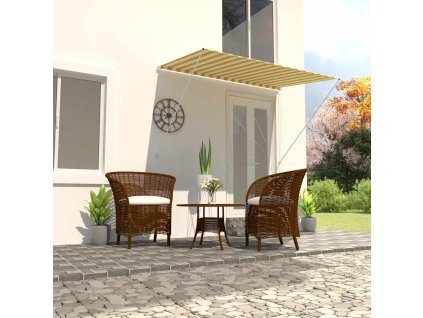 vidaXL Zaťahovacia markíza 200x150 cm žlto-biela