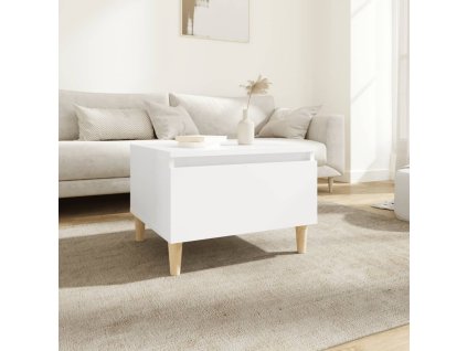 vidaXL Bočný stolík biely 50x46x35 cm spracované drevo