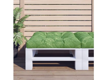 vidaXL Poduška na paletovú pohovku vzor listov 80x80x12 cm látka