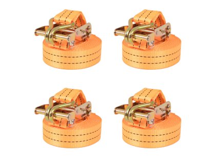 vidaXL Upínacie popruhy s račňou 4 ks, 1 tona, 6mx38mm, oranžové