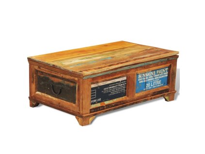 vidaXL Konferenčný stolík, úložný priestor, vintage, recyklované drevo