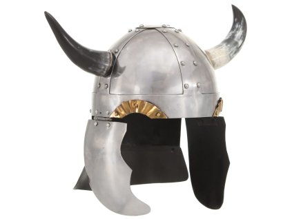 vidaXL Fantasy vikingská prilba pre LARP strieborná oceľová