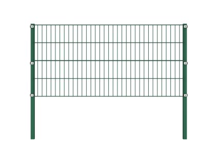 vidaXL Plotový panel so stĺpikmi zelený 1,7x0,8 m železný
