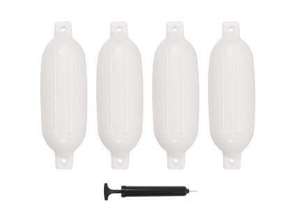 vidaXL Lodný nárazník 4 ks, biely 58,5x16,5 cm, PVC