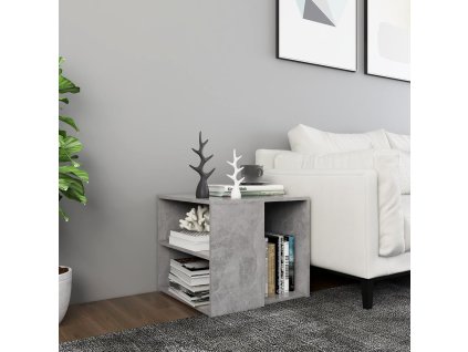 vidaXL Príručný stolík, betónovo sivý 50x50x45 cm, kompozitné drevo