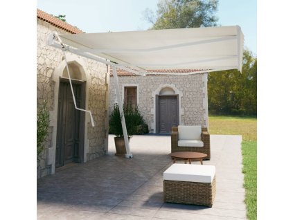 vidaXL Samostatne stojaca automatická markíza 600x350 cm krémová