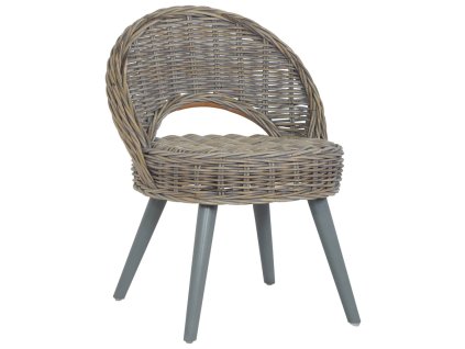 vidaXL Kreslo z kubu ratanu sivé