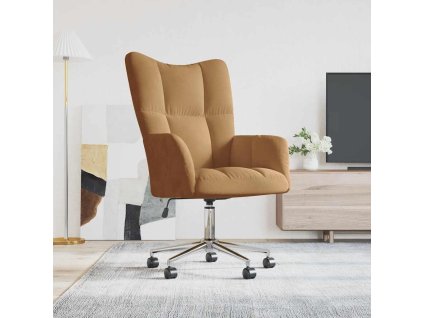 vidaXL Relaxačné kreslo hnedé zamat