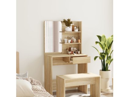 vidaXL Toaletný stolík so zrkadlom dub sonoma 74,5x40x141 cm