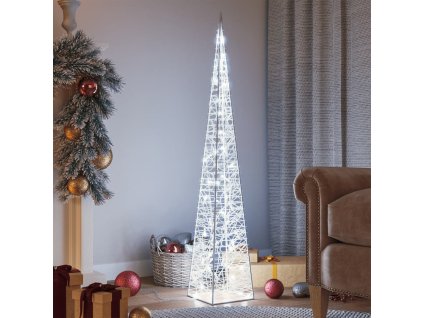 vidaXL Akrylový dekoratívny svetelný LED kužeľ, studený biely 120 cm