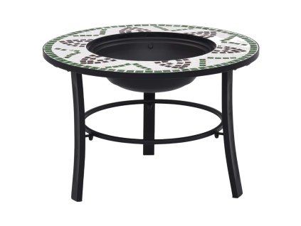 vidaXL Mozaikové ohnisko, zelené 68 cm, keramika