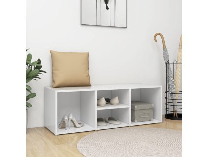 vidaXL Skrinka na topánky biela 105x35x35 cm kompozitné drevo