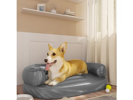 vidaXL Ergonomický penový matrac pre psa sivý 75x53 cm umelá koža