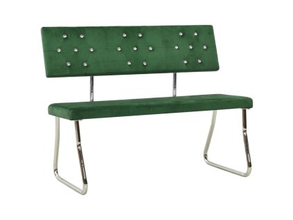 vidaXL Lavica 110 cm tmavo-zelená zamatová