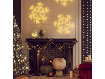 vidaXL Silueta vianočnej vločky s LED 3 ks teplé biele 59x59 cm