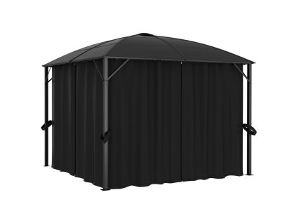 vidaXL Altánok so závesmi 300x300x265 cm, antracitový