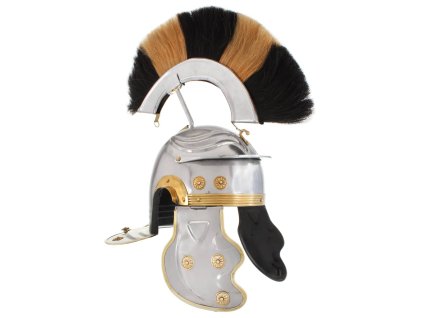 vidaXL Rímska vojenská starožitná replika prilby pre LARP strieborná oceľová