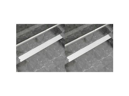 vidaXL Rovný sprchový odtok 2 ks s bublinkami 1030x140 mm nehrdzavejúca oceľ