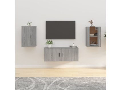 vidaXL Nástenné TV skrinky 2 ks sivé sonoma 40x34,5x60 cm