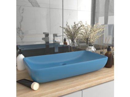 vidaXL Luxusné umývadlo, obdĺžnik, matné svetlomodré 71x38cm, keramika