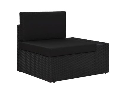 vidaXL Sektorová rohová pohovka s ľavou opierkou ruky čierna polyratanová