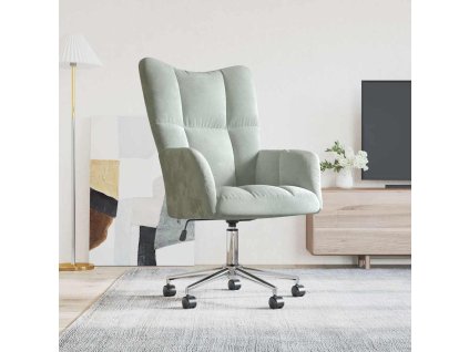 vidaXL Relaxačné kreslo bledosivé zamat