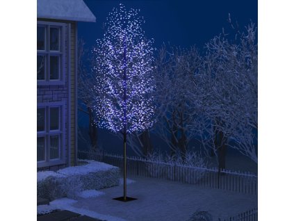 vidaXL Vianočný stromček 2000 LED modré biele svetlo kvety čerešne 500 cm