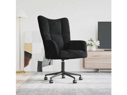 vidaXL Relaxačné kreslo čierne zamat