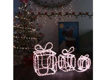 vidaXL Vianočná dekorácia s darčekovými krabičkami 180 LED