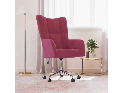 vidaXL Relaxačné kreslo vínovo-červené zamat