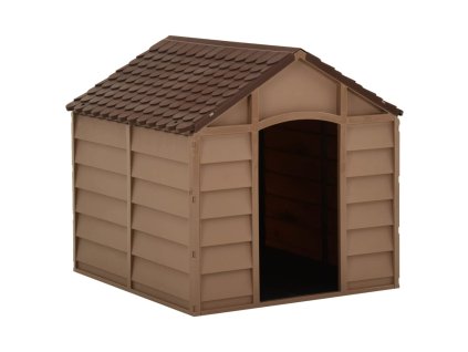vidaXL Psia búda hnedá 71x71,5x68 cm PP