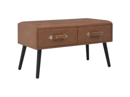 vidaXL Lavica so zásuvkami 80 cm, tmavohnedá, umelá koža