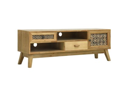 vidaXL TV skrinka vyrezávaná hnedá 120x30x42 cm drevo