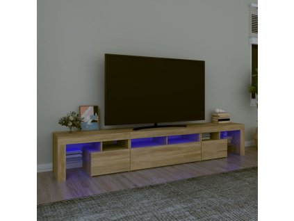 vidaXL TV skrinka s LED svetlami dub sonoma 230 x 36,5 x 40 cm