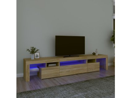 vidaXL TV skrinka s LED svetlami dub sonoma 215 x 36,5 x 40 cm