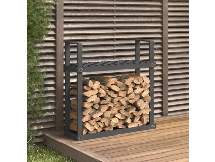 vidaXL Stojan na palivové drevo sivý 110x35x108,5 cm masívna borovica