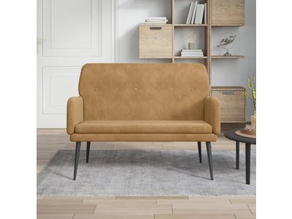 vidaXL Lavička hnedá 108x79x79 cm zamat