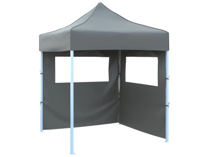 vidaXL Profesionálny skladací párty stan+2 steny 2x2 m, oceľ, antracit