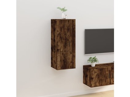 vidaXL Nástenná TV skrinka dymový dub 40x34,5x100 cm