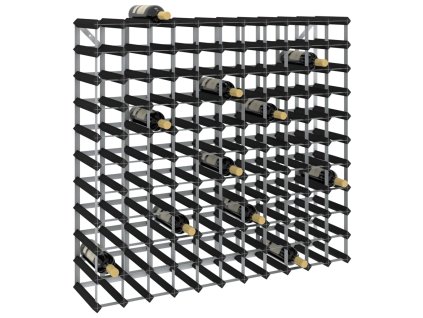 vidaXL Stojan na víno na 120 fliaš čierny masívne borovicové drevo