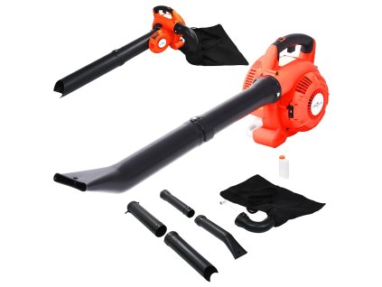 vidaXL 3 v 1 benzínové dúchadlo na lístie oranžové 26 cm3