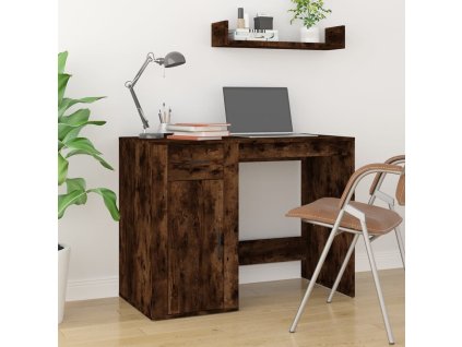 vidaXL Stôl dymový dub 100x49x75 cm spracované drevo