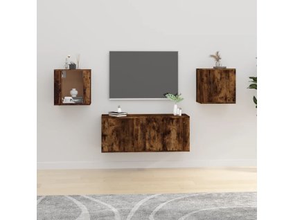 vidaXL Nástenné TV skrinky 2 ks dymový dub 40x34,5x40 cm