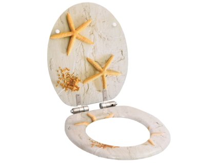 vidaXL WC sedadlo s pomalým sklápaním MDF dizajn hviezdice