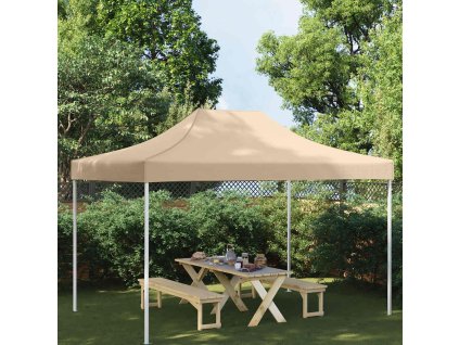 vidaXL Strecha na párty stan 4,5x3 m, béžová 270 g/m²