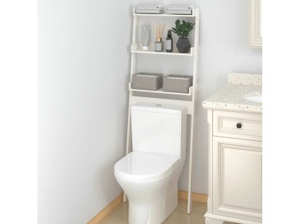 vidaXL Toaletný stojan biely 63,5x32x179 cm masívna borovica